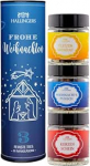 Hallingers Genuss Manufaktur Tee Kinkekomplekt J&otilde;ulud - 3 sorti Premium lahtist teed elegantses kinkekarbis, Vegan Tea Set "Merry Christmas" maitsekomplekt, kingiidee naistele ja meestele