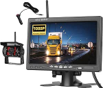OiLiehu traadita digitaalne tagurduskaamera komplekt, AHD tagurduskaamera IP68 infrapunase &ouml;&ouml;vaatega kaamera, 1080P traadita tagurduskaamera 7-tollise IPS monitoriga, traadita tagurduskaamera koos pimendiga