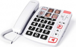 SWISSVOICE - Xtra 1110 - Juhtmeta lauatelefon - Suured nupud - 6 otsepildistamise nuppu - Eriti vali helisignaal - K&otilde;ne indikaator - Audio Boost - Kuuldeaparaatidega &uuml;hilduv - Braillekirjas - Valge