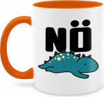 Mug 325 ml - Statement - N&ouml; - Dino - Black - 325 ml - Orange - Kohvitassid Laused Laused No Coffee Cup Statement Mug Happy New Year Theme with