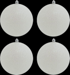 4-tollised suured valged lumepallide kaunistused, 4 t&uuml;kki, iirisev j&otilde;ulukaunistus j&otilde;ulupuu kaunistamiseks 4E uudsus