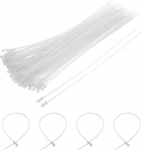 QUARKZMAN Pack of 100 400 mm / 16 tolli 48 lbs paigalduspea kaablisidemed iselukustuv pikk nailon kaablisidemed 4,8 mm / 3 / 16-tollised lindid kaablijuhtimiseks Valge