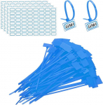 PATIKIL 6" Kabelbinder 200 St&uuml;ck Kabelbinder Etiketten Nylon Draht Kennzeichnungsetiketten Selbstschn&uuml;rende Kunststoffb&auml;nder Beschriftbar Mit Etikettenpapier F&uuml;r Organisation Kabel Blau