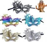 Maskerade Maske Set f&uuml;r Frauen - 5 Farben Spitze Masken 21x16cm venezianischen Stil Augenmasken f&uuml;r Fasching Cosplay Karneval Maskenball & Halloween Party Zubeh&ouml;r