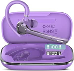 Bluetooth k&otilde;rvaklapid, V5.4 traadita k&auml;ed-vabad telefon CVC 8.0 ja ENC topeltmikrofoniga, Bluetooth k&otilde;rvaklapid 90h m&auml;nguaja mikrofoniga Mute kahe seadme &uuml;hendamine &auml;ri / spordisaali jaoks, lillat v&auml;rvi