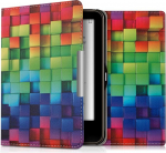 kwmobile &uuml;mbris Tolino Vision 1/2 / 3/4 HD jaoks - raamatu stiilis PU nahast kaitsev e-lugeri &uuml;mbris Folio Case - Mitmev&auml;rviline/roheline/sinine