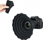 JJC Silikoonist objektiivi kapuuts universaalne kokkupandav peegeldumisvastane Canon Nikon Sony Fuji DSLR kaamera objektiivi korpuse l&auml;bim&otilde;&otilde;t vahemikus 53mm ~ 72mm klaasist akna fotograafia tarvikud