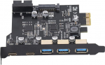 PCIe to USB 3.2 Card, 2 USB Type C, 3 USB Type A, 19 Pin PCIe to USB 3.2 Gen 2 Card with 20 Gbps, PCI Express Expansion Card, USB Card for Desktop PC
