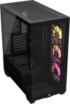 CORSAIR 3500X ARGB Mid-Tower ATX arvutikapp - Karastatud panoraamklaas - Emaplaadi reverse-&uuml;hendusega &uuml;hilduv - 3X CORSAIR RS120 ARGB ventilaatorit kaasas - must