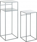 HAKU M&ouml;bel Side Table Set of 2 Grey Metal Dimensions W 26 x D 26 x H 63 cm / W 30 x D 30 x H 85 cm Style: Modern