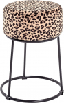 HAKU M&ouml;bel Art Deco Stool Design Black MDF Metal Textile Fabric Height 46 cm x Diameter 30 cm