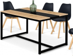 IDMarket - Rectangular Dover 6 Seater Dining Table - Black - Industrial Design - 120cm
