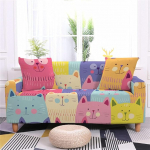 Cute Cat Pattern Sofa Cover for Living Room Chair Sofa 1/2/3/4 Seat Elastic Protective Covers All Corners Sofa Furniture Stretch Set CQ148,8,3 Seat 190.230 cm