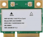 AX210 5374M WIFI 6E 5G Triple Band Gigabit sisemine traadita v&otilde;rgukaart, MINIPCIE 5.2 BT, PCIE port, MU MIMO-tehnoloogia