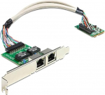 DeLOCK 95237 Mini PCI-e LAN adapter 2x RJ-45