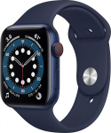 Apple Watch Series 6 (GPS + mobiilside, 44 mm) alumiiniumist korpus sinine koos s&uuml;gavamere spordirihmaga (uuenenud)