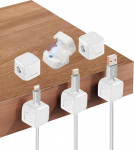 6 St&uuml;ck Kabelhalter Clips, Kabelhalter Management Clips Einstellbar Kabel Organizer, Magnetisches Kabelmanagement Selbstklebend Kabelhalter f&uuml;r Schreibtisch, Nachttisch, USB -Wei&szlig;