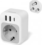 TESSAN Sri Lanka adapter 3 USB-ga, reisiadapter India, reisipistik D-t&uuml;&uuml;pi, India adapteri v&otilde;imsus 2500 W, USB C toiteadapter Sri Lanka pistikupesa adapterile, Nepal, Maldiivid, Pakistan, Sudaan, Ghana