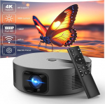 Bettdow 4K toetab projektorit, Full HD 1080P 9000 luumenit elektriline fookus automaatne keystone korrektsioon, videoprojektor WiFi 6 & Bluetooth 5.0, kinnine projektor kodukino (must)