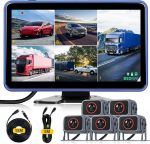 Hodozzy tagurduskaamera 5 kaamera komplekt 10,1-tolline IPS HD monitor 5 jagatud taga- ja esikaamera laia nurga veekindel &ouml;ise n&auml;gemise auto kaabli tagurduss&uuml;steem 12V-36V veoautodele / haagissuvilatele / haagistele
