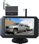 OBEST Solar Wireless Digital Reversing Camera Set, 1080P traadita tagurduskaamera 5-tollise LCD monitoriga, IP67 veekindel tagurduskaamera monitor autole, kaubikule, veoautole, haagisele, haagisele, &ouml;ise n&auml;gemisega