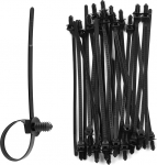 XINGO pakett 100 j&otilde;ulupuu nailonist push mount kaablipaelad must, 5,5 mm x 210 mm, auto kaablipael, 2 in 1 iselukustuv UV-kindel sortiment juhtmete sidumiseks