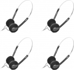 Retro-Over-Ear-Kopfh&ouml;rer, Vintage-Feelings-B&uuml;gel-Kopfh&ouml;rer, Retro-Kopfh&ouml;rer, kerge, Hi-Fi-Stereo-Kopfh&ouml;rer, f&uuml;r die meisten Handys, Wiedergabe von Pevices Kopfh&ouml;rern, Schwarz, 4 St&uuml;ck