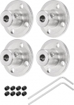 sourcing map 4 x 4mm Flange Coupling Connector Shaft Axis Fittings for DIY RC Model Engines with 8 Mounting Screws 2 x M1.5 Hex Wrench