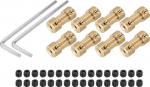 sourcing map 2mm to 2.3mm Bore 20mm Length 9mm Diameter M3 Brass Shank Coupler for 3D Printer DIY Car Boat Copper Tone with 8 Couplings 32 Screws 2 Pcs