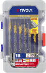 TIVOLY Coffret Forets M&eacute;taux Haute Performance - Pour Per&ccedil;age M&eacute;taux, Cuivre, Aluminium, Fonte, INOX - 18 Forets HSS Diameter 1/31.8 cm &agrave; 3/20.3 cm