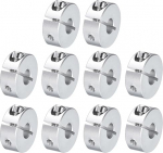 QUARKZMAN 10 pieces single gap clamp, wave collar, 8 mm bore, one-piece clamping collar, 25 mm outer diameter, 10 mm thickness, aluminium alloy set, screw gap clamp collar