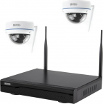 Inkovideo INKO-22M2D WLAN Complete Set 4-Channel Network Recorder with 2 x Dome 3 MP Surveillance Cameras