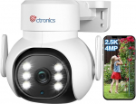 Ctronics 690 Camera 2.5K 4MP Outdoor Surveillance Camera WiFi 2.4/5GHz, PTZ IP Camera Outdoor Person Detection with Automatic Tracking, 30 m Colour Night Vision 2560 x 1920, Two-Way Audio