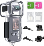 Veekindel korpus DJI Osmo Pocket 3 jaoks, puuteekraaniga veealune sukeldumiskohver, veekindel kuni 50 m/164/ft koos kiivrikinnitusega ja 1/4 kinnitusdetailiga.