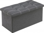 Memonotry YOUDESURE 30-tolline kokkupandav Ottomani pink koos ladustamise polsterdatud istme jalatoega v&auml;ljaheide 80L ladustamise voodi Ottomani kandev&otilde;ime 350lbs linasest riidest hall