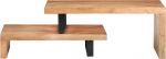 2-TLG. Couchtisch-Set aus massivem Mangoholz naturfarben, 90x50x40 cm & 80x50x20 cm, mit Ablagefl&auml;che und Stauraum - ideal f&uuml;r Wohnzimmer, B&uuml;ro und Moderne Einrichtung.