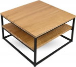 holz4home Tammepuust kohvilaud 2 paneeliga I 60 x 60 x 39,5 cm I 20 mm t&auml;ispuidust metall I Elutoa laud K&otilde;rvallaud ehtsast puidust metallist raamiga