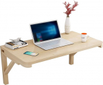 Schwebender, an der Wand montierter Klapptisch aus Holz mit Halterungen, robuster Klapptisch f&uuml;r K&uuml;che, Esszimmer, Fr&uuml;hst&uuml;cksbar, herunterklappbarer Computertisch (L 120 x B 60 cm)