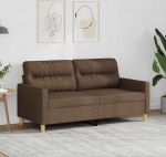 2-Sitzer Diivan Braun 140 cm Stoff Wohnzimmer Modernes Polster Sofa mit Metallgestell Bequem f&uuml;r Entspannung Fernsehen G&auml;ste 2-Sitzer Diivan Braun 140 cm Stoff Wohnzimmer Modernes Polster Sofa mit Metallgestell Bequem f&uuml;r Entspannung Fernsehen G&auml;ste