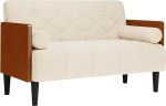 Zweisitzer-Sofa 116 cm mit Nackenrolle Leinenoptik Modernes Mini Diivan for Wohnzimmer Jugendzimmer B&uuml;ro