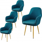 Tooli katted k&auml;etoedega Stretch Chair Cover, komplekt 1/2/4/6, Universal Chair Cover, s&ouml;&ouml;gitoa toolid, Corn Grain Velvet Cyan Arm Chair Protective Cover Office High-Back Chair Cover (v&auml;rv: L, suurus: 4 Pi&egrave;ce)