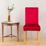 Komplekt 6 purustatud sametist toolikatet s&ouml;&ouml;gitoa jaoks, Stretch Parsons Chair, k&ouml;&ouml;gi libisemiskatted, eemaldatav, mittelibisev, pestav istme kaitsja k&ouml;&ouml;gi ja hotelli jaoks (6 punast)