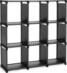 SONGMICS 9-tasandiline hoiukapp avatud hoiukapp raamaturiiuli korraldaja elutuppa must LSN45BK