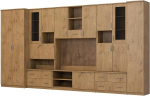 CYCLON seinakapp - seinakapp - vitriinid - seinakapp - elutuba - B x K x S 400 x 210 x 53 - 4 kappi - TV Lowboard - seinale paigaldamine (Lancelot Oak)