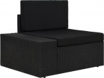 Modulares Eckteil mit Armlehne (rechts) aus PE Rattan f&uuml;r Outdoor Sofa Gartenm&ouml;bel Lounge Set Konfiguration