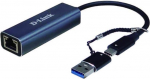 D-Link DUB-2315 USB-C/USB kuni 2,5 Gigabit Ethernet adapter (USB-C Thunderbolt 3 v&otilde;i USB 3.0 kuni RJ45 2,5 Gigabit LAN arvutile, MacBook Pro, MacBook Air, iPad Pro, Chromebook, Surface Pro jne.)