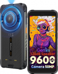 Ulefone RugKing Outdoor Handy Android 15, 9600mAh Baustellen Handy 16GB+128GB/SD 2TB, Octa-Core AI, IP68 nutitelefon 50MP+8MP Kamera 5,99" Zoll, 126dB Lautsprecher, 126LM LED, NFC/OTG/GPS, 3-SIM-pesad