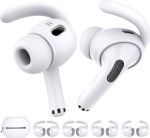 AhaStyle 4 paari AirPods Pro 2 k&otilde;rvakonksud 【lisas hoiukott】 Libisemiskindlad k&otilde;rvakatted Silikoonist aksessuaarid, mis &uuml;hilduvad Apple AirPods Pro 2. p&otilde;lvkonnaga (2 suurt + 2 v&auml;ikest, valge)