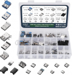 180tk USB 2.0 3.0 t&uuml;&uuml;p A t&uuml;&uuml;p C Micro USB isane Female Tecker Adapter Plug, jootmine USB pistikupesade sortiment Kit PCB Assembly DIY jootmine asendusosad