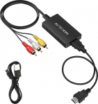 AV auf HDMI Adapter, RCA auf HDMI Konverter 1080P, Cinch zu HDMI, Composite zu HDMI Konverter, Unterst&uuml;tzt PAL NTSC kompatibel mit PS2 PS3 Xbox VCR Blu-ray DVD, Full HD 1080P, RCA-Kabel Inklusive